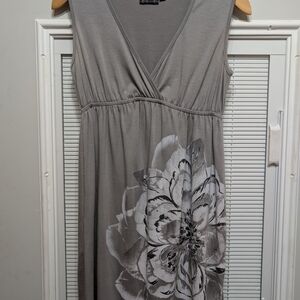 Moa Moa Charcoal Floral Midi Dress